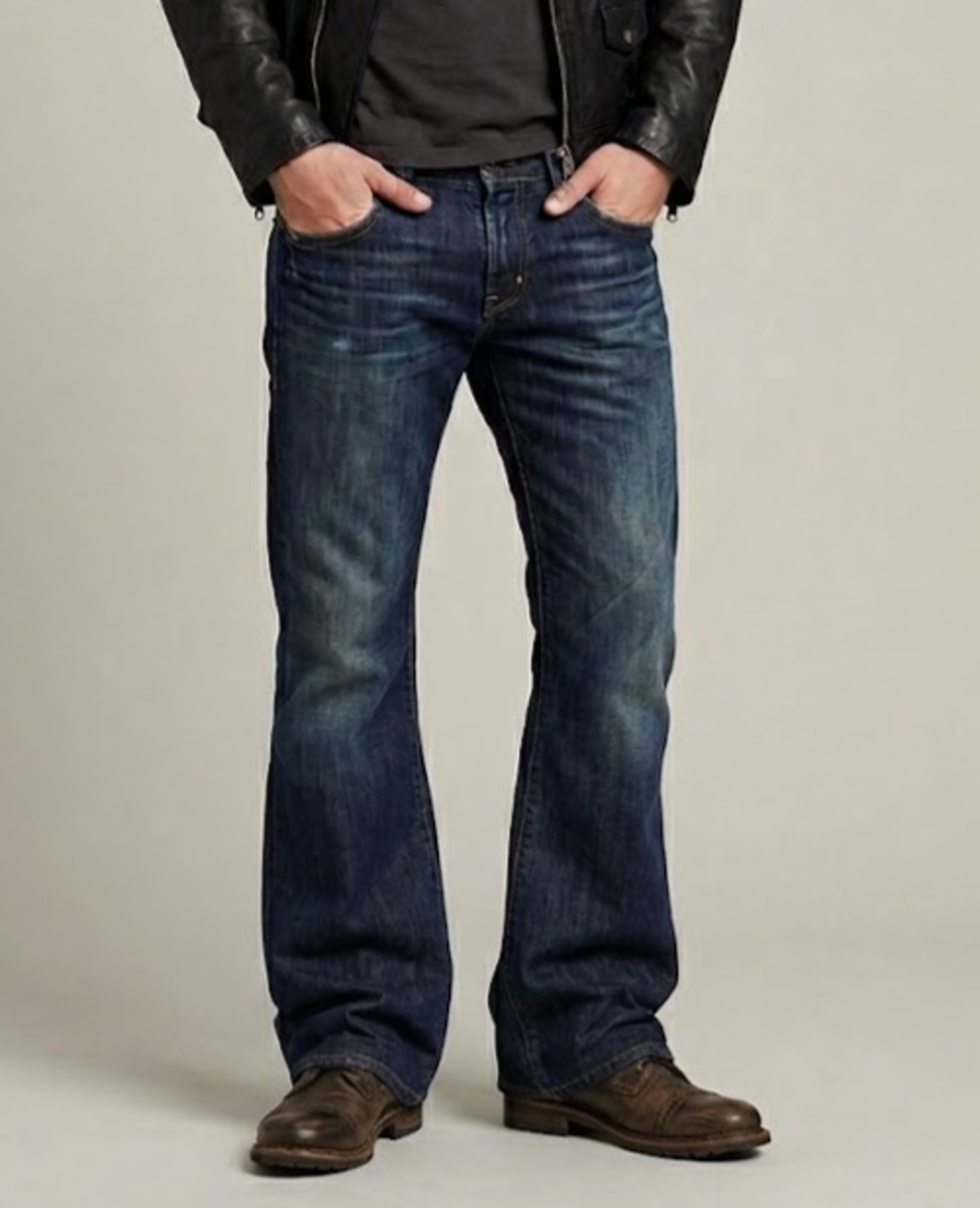 Rock & Republic Mens Jeans 36x30 Floyd Dark Wash Bootcut Leg Y2K Denim Blue